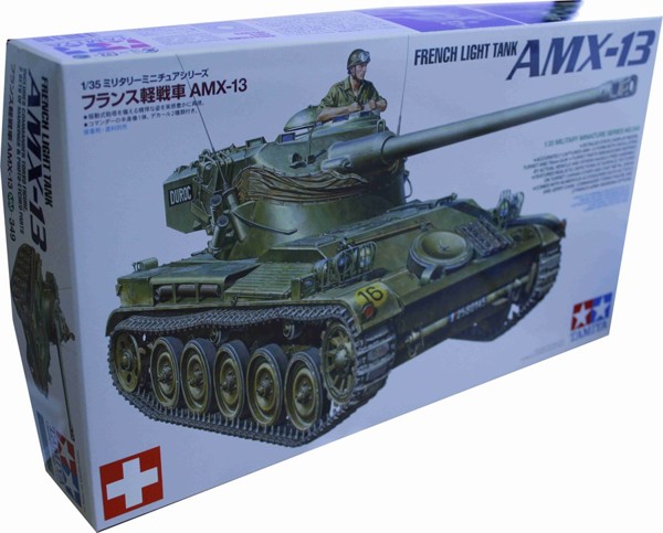 Immagine di Tamiya Leichter Panzer 51 AMX-13 Modell Bausatz 1:72 mit Schweizer Decals