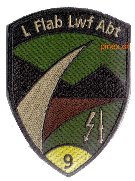 Bild von L Flab Abt 9 gelb Fliegerabwehr Emblem mit Klett