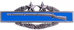 Image de US Army Infanterie Schützenspange WWII dritte Auszeichnung Kranz und 2 Sterne