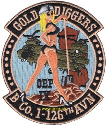Picture of B Company 1-126th Aviation Patch Gold Diggers OEF Abzeichen
