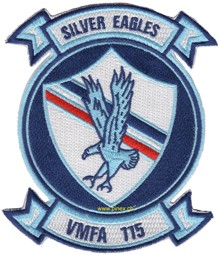 Immagine di VMFA 115 US Marinefliegerstaffel Silver Eagles Abzeichen mit Klett