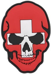 Picture of Skull Switzerland Flag PVC Rubber Patch