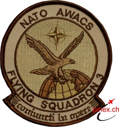 Immagine di Nato Awacs Flying Squadron 3 Abzeichen Patch Sand Tarn (dunkel)