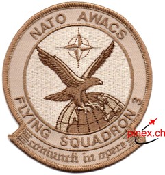Image de Nato Awacs Flying Squadron 3 Abzeichen Patch Sand Tarn