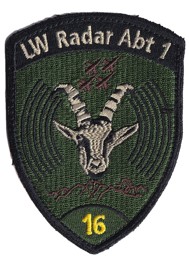 Picture of LW Radar Abteilung 1-16 grün mit Klett, Nummer in Gelb