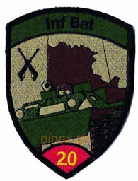 Image de Insigne bataillon infanterie 20 rouge avec velcro armée suisse