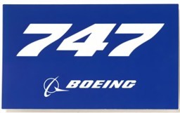 Immagine di Boeing 747 Sticker blau mit Logo 