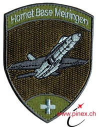 Image de Insigne F/A-18 Hornet Base Aérodrome Militaire Meiringen Armee 21 olive avec Velcro