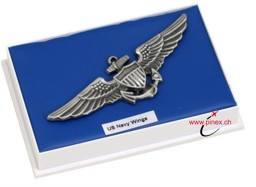 Image de U.S. Navy Wings Altsilber Pilotenabzeichen Metall Uniformabzeichen