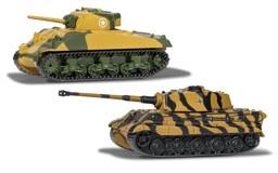 Picture of Sherman VS King Tiger Panzer World of Tanks Die Cast Modell Set Corgi