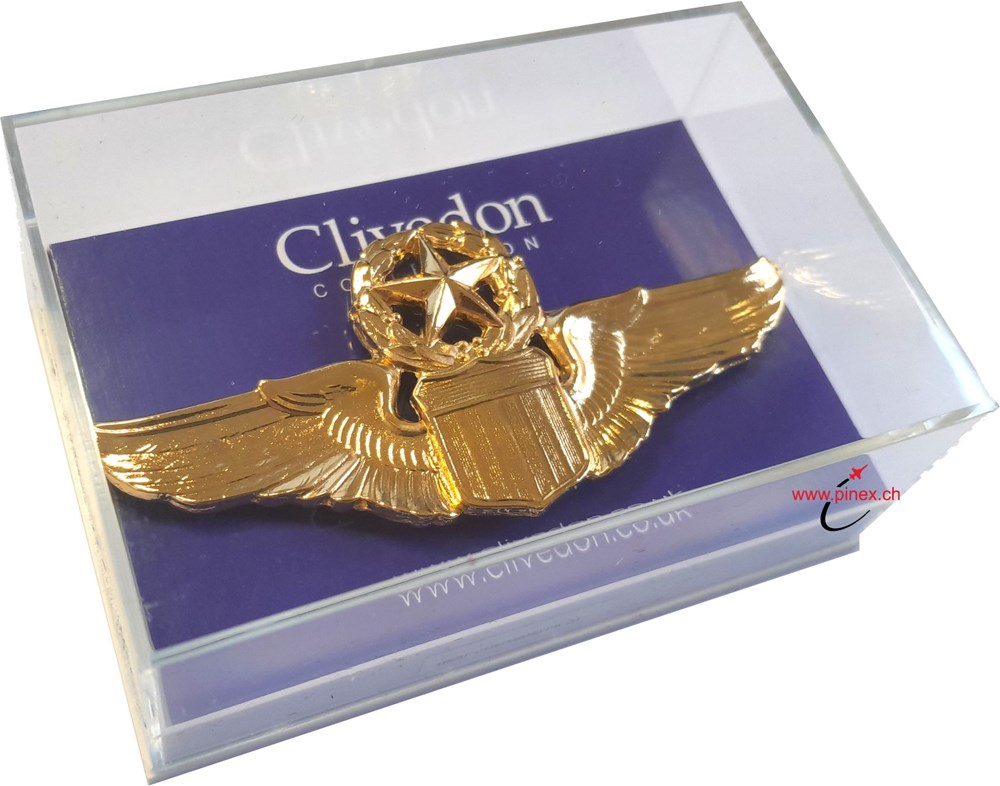 Picture of US Air Force Command Pilot Wings Pilotenabzeichen Metall Uniformabzeichen Gold