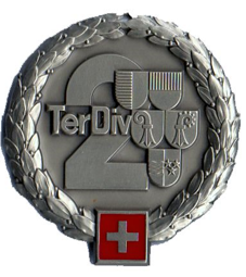 Image de Division Territoriale 2 emblème de béret argentée armée suisse
