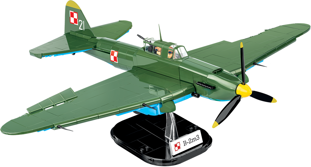 Avion De Combat IL-2M3 Shturmovik - Maquette COBI En Blocs 1:32 - 625 Pièces Avec Figurines Et Présentoir - Collection Historique