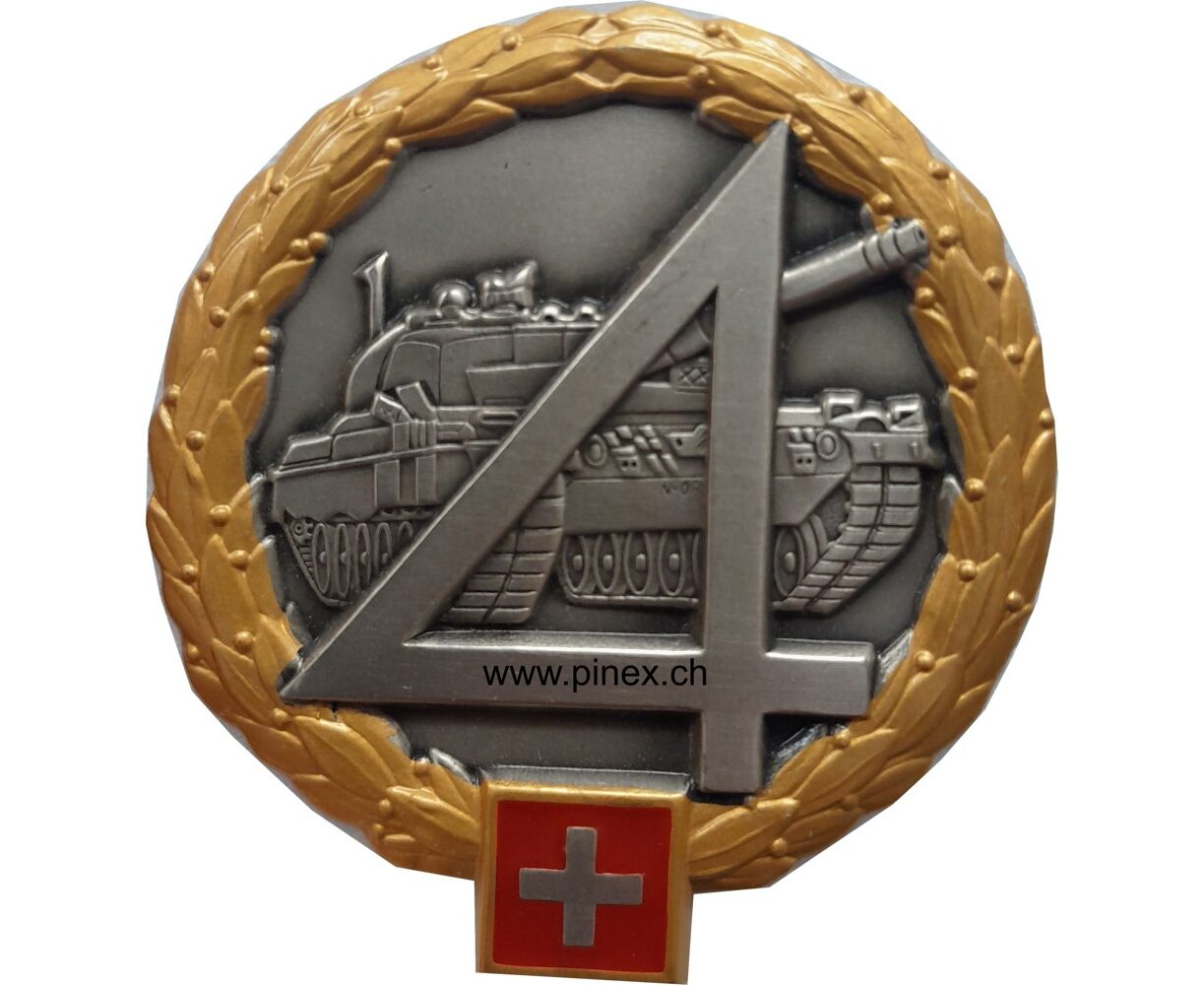 Beretemblem Mech Div 4 in Gold der Schweizer Armee
