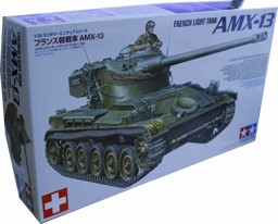 Bild von Tamiya Leichter Panzer 51 AMX-13 Modell Bausatz 1:72 mit Schweizer Decals
