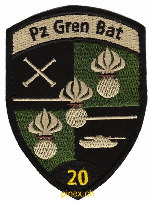 Immagine di Pz Gren Bat 20 Panzergrenadierabzeichen schwarz mit Klett Badge Armee 21