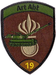 Bild von Artillerie Abt 19 braun Badge mit Klett