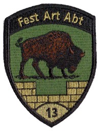 Bild von Festungsartillerie Abt 13 gold Emblem mit Klett