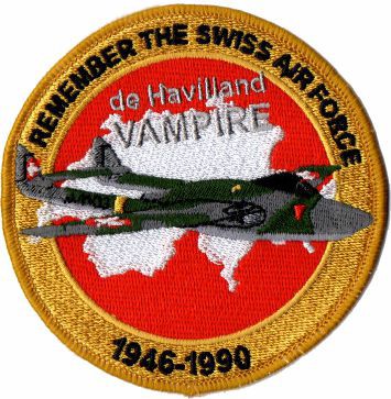 Immagine di de Havilland Vampire Patch Remember the Swiss Air Force