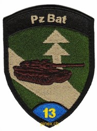 Bild von Pz Bat 13 Panzer Bataillon 13 blau mit Klett, Panzerbadge