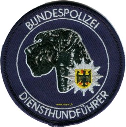 Bild von Bundespolizei Diensthundführer blau Riesenschnauzer Polizei Abzeichen Deutschland