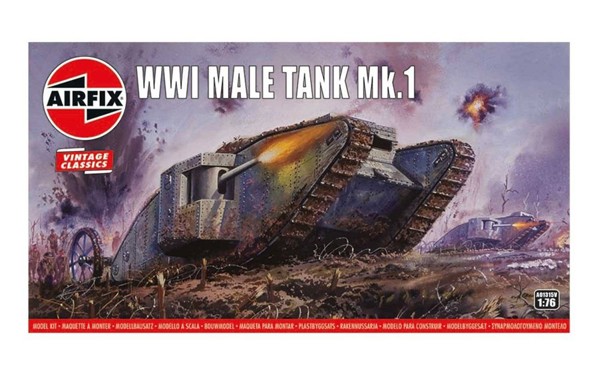 Immagine di Airfix Vintage Classics WWI Male Tank Mark I MKI Panzer Modellbausatz 1:76