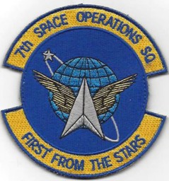 Bild von 7th Space Operations Squadron "First from the Stars" Abzeichen Patch mit Klett
