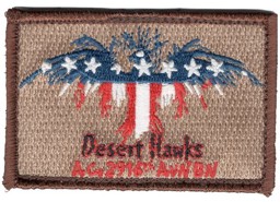 Bild von A Company 2916th Aviation Bataillon Desert Hawks Abzeichen mit Klett