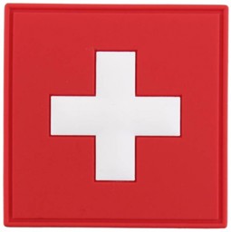 Bild von Schweizer Flagge quadratisch PVC Rubber Patch Abzeichen
