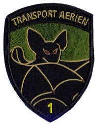 Bild von Transport Aerien 1 schwarz Badge mit Klett