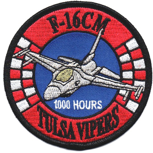 Bild von 125th Fighter Squadron F-16 CM "Tulsa Vipers" Abzeichen 1000 Hours