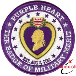 Bild von Purple Heart Verwundetenabzeichen Logo Aufnäher
