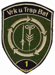 Bild von Vrk u Trsp Bat Verkehr und Transport Bataillon schwarz Badge mit Klett