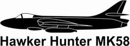 Bild von Hawker Hunter side mit Schrift