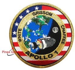 Bild von Apollo 1 Commemorative Abzeichen Large NASA Abzeichen Patch White Grissom Chaffee