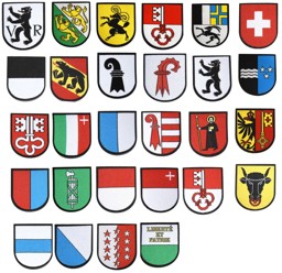 Bild von Kantonswappen Abzeichen gewoben, Aargau