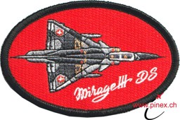 Bild von Mirage 3 DS (Doppelsitzer) Schweizer Luftwaffe Abzeichen Patch oval rot