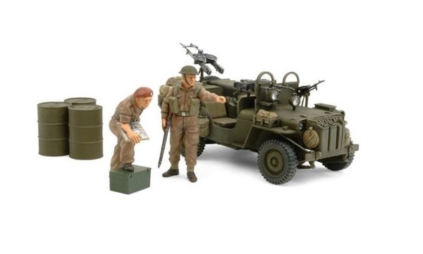 Bild von Tamiya British SAS Kommando Fahrzeug 1944 WWII Modellbau Set 1:35