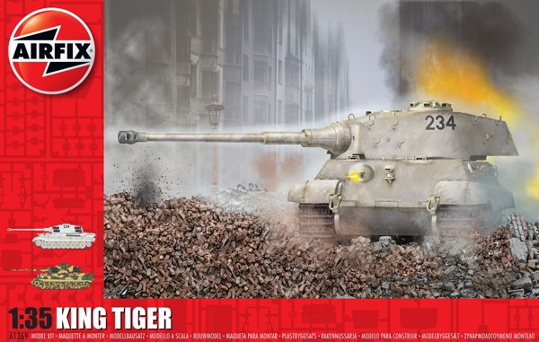 Bild von King Tiger Königstiger Panzer Plastikmodellbausatz 1:35 Airfix WWII