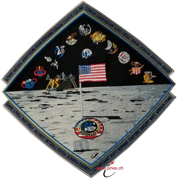 Bild von Apollo Missionen NASA Back Patch Gedenkabzeichen Rückenaufnäher