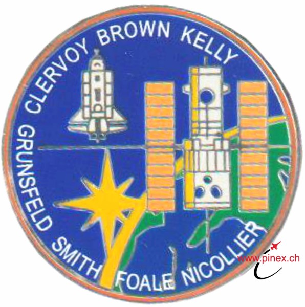 Bild von STS 103 Discovery Mission mit Claude Nicollier Abzeichen Logo Pin Anstecker