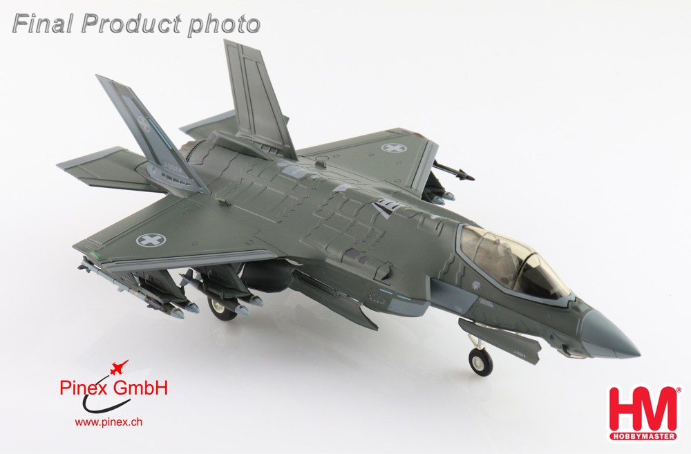 Picture of  F-35A Lightning 2 Swiss Air Force J-6024. Die cast airplane Hobby Master 1:72 HA4438. ADVANCE NOTICE. AVAILABLE MID June 2024