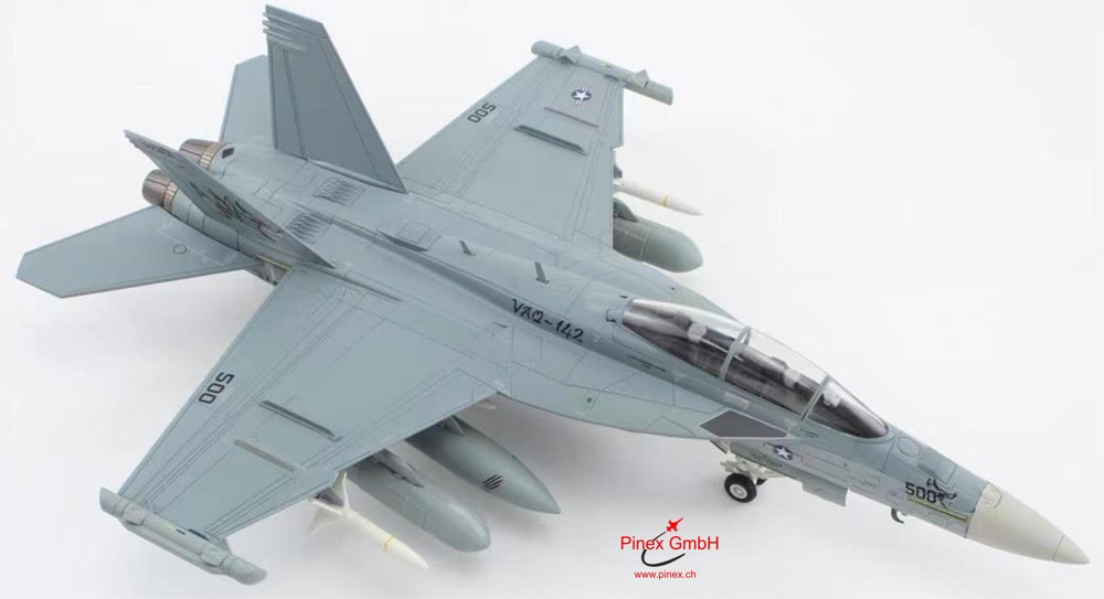 Picture of Boeing EA-18G Growler VAQ-142 "The Grey Wolves", USS Gerald R. Ford 2023. Hobby Master Modell im Massstab 1:72, HA5158. VORBESTELLUNG. LIEFERUNG AUGUST