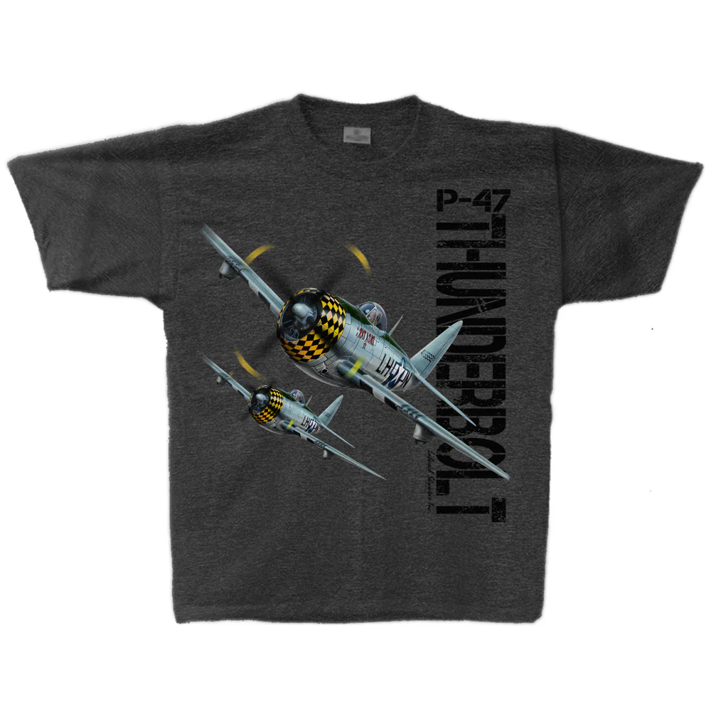 Bild von P-47 Thunderbolt Tshirt Formation grau