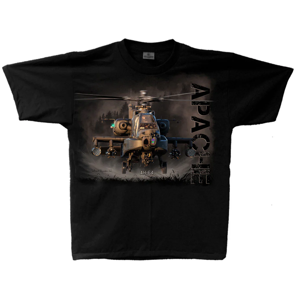 Bild von Apache AH64 Kampfhubschrauber T-Shirt schwarz