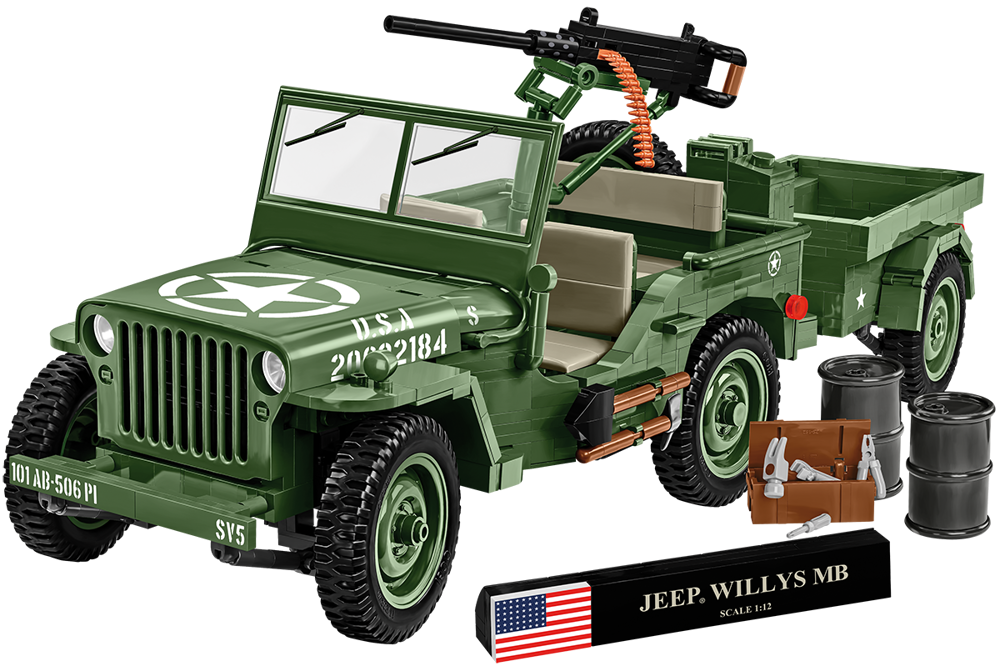 Image de Willys MB Jeep Fahrzeug und Trailer Historical Collection WWII US Army Executive Edition COBI 2804