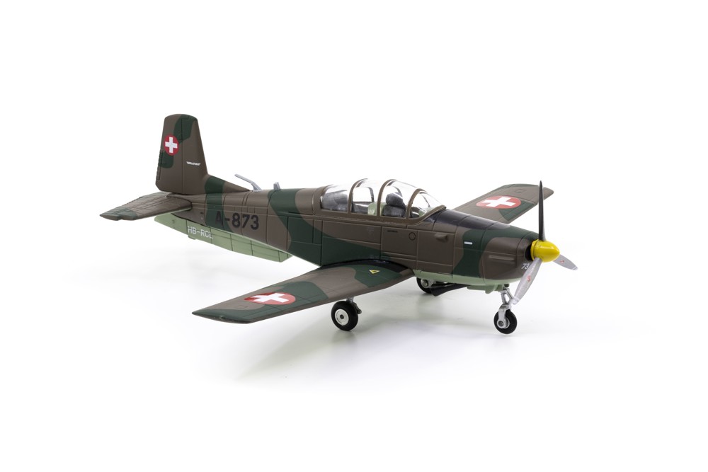 Bild von Pilatus P-3 A-873 Camouflage HB-RCL Flugzeugmodell Metallmodell 1:72 ACE line Arwico