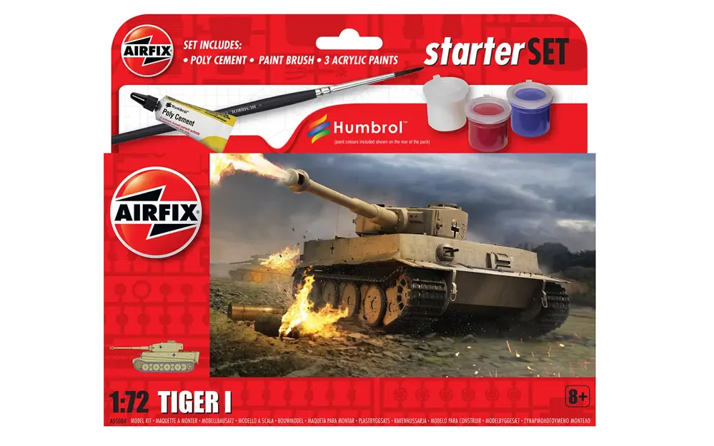 Bild von Tiger I Nr. 334 Deutsche Wehrmacht Panzer Modellbausatz 1:72 Airfix Anfänger Starter Set leicht