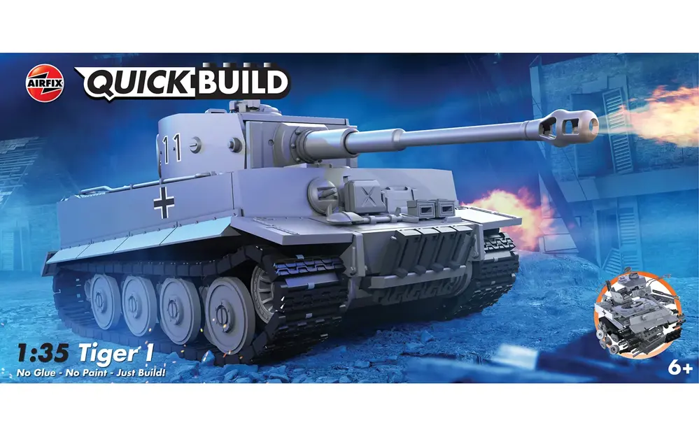 Bild von Tiger I Deutsche Wehrmacht Panzer 1:35 Bausteine Bausatz Airfix Quickbuild