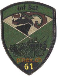 Bild von Inf Bat 61 Infanteriebataillon schwarz Badge mit Klett